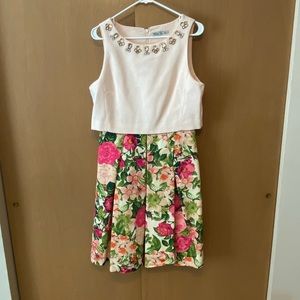 Pink floral spring wedding guest dress